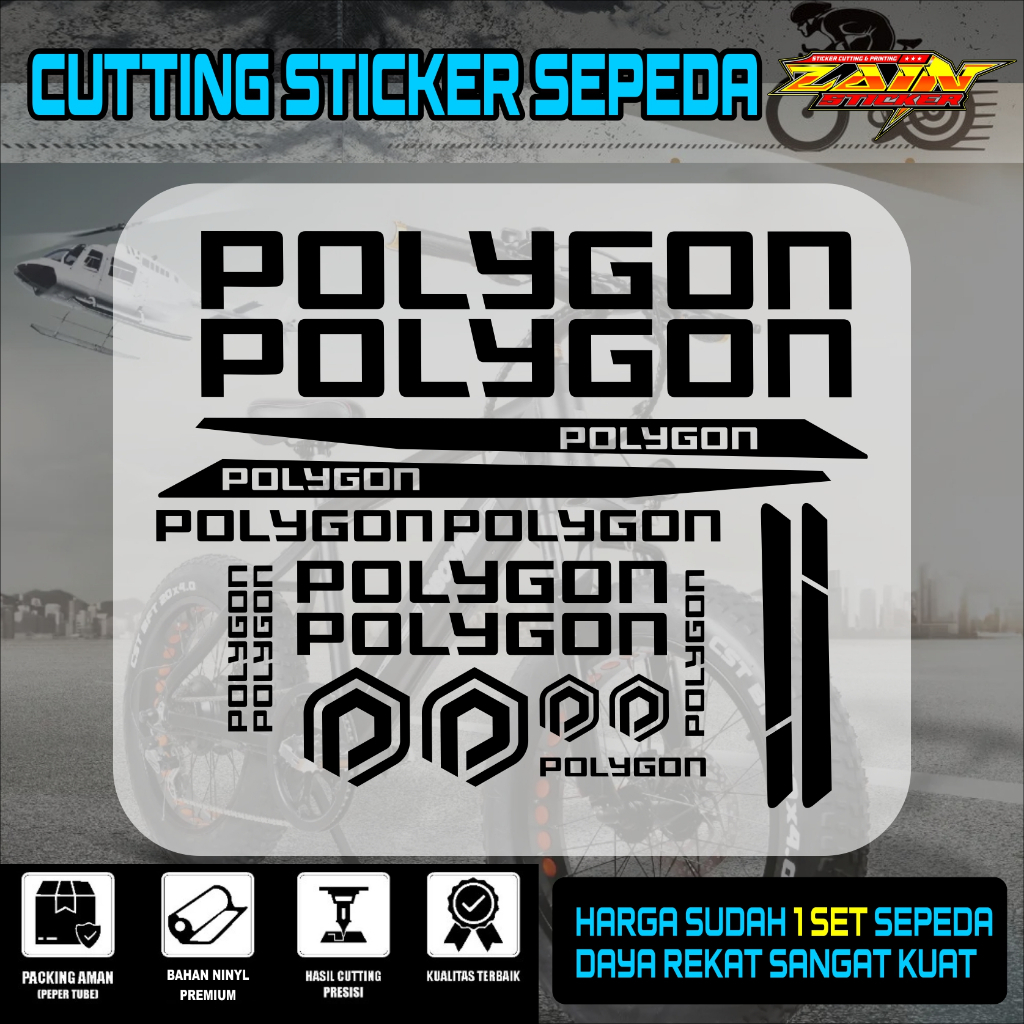Stiker Polygon,Sticker cutting sepeda mtb polygon