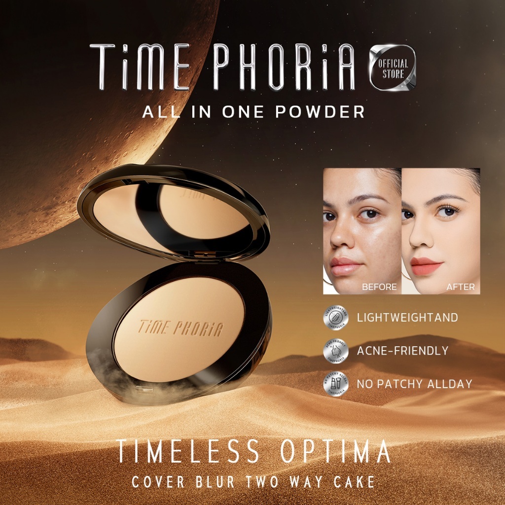 TIME PHORIA - TWC-Two Way Cake Timeless Optima Perfection Powder Foundation Bedak Padat Tahan Lama 1