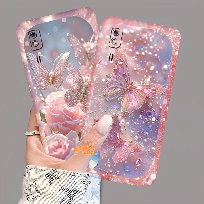 [147] Case Compatible Samsung A2 Core / A01 / A01 Core / A03 Core Terbaru Procamera Butterfly Glitte