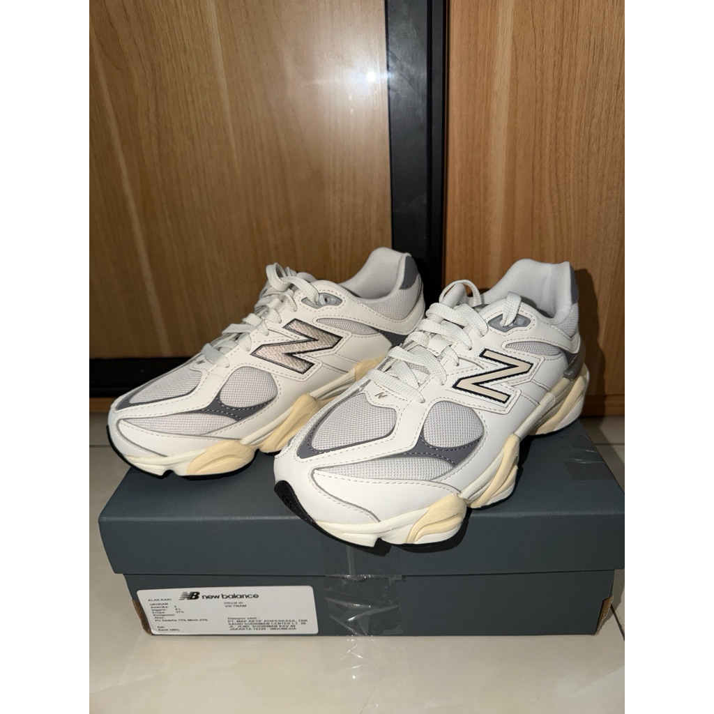 NEW BALANCE 9060 REK Sepatu Sneaker Linen Off White Grey Original Resmi