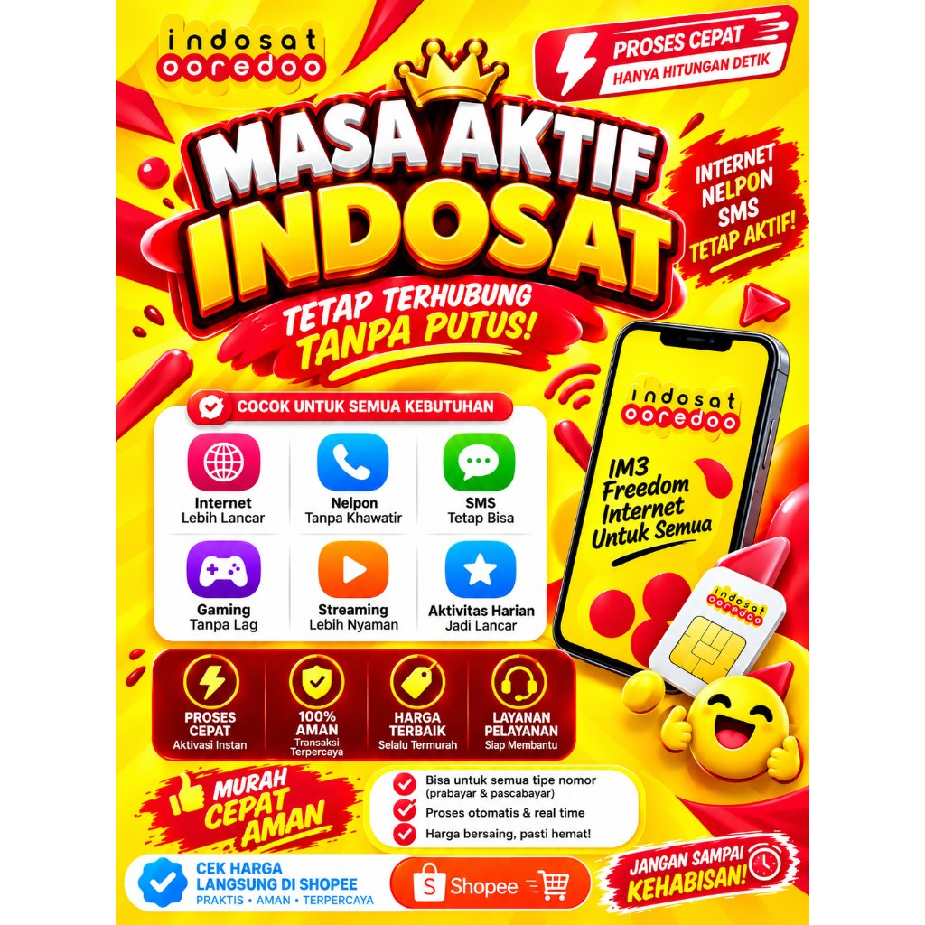 Masa Aktif INDOSAT untuk Kartu INDOSAT OOREDOO