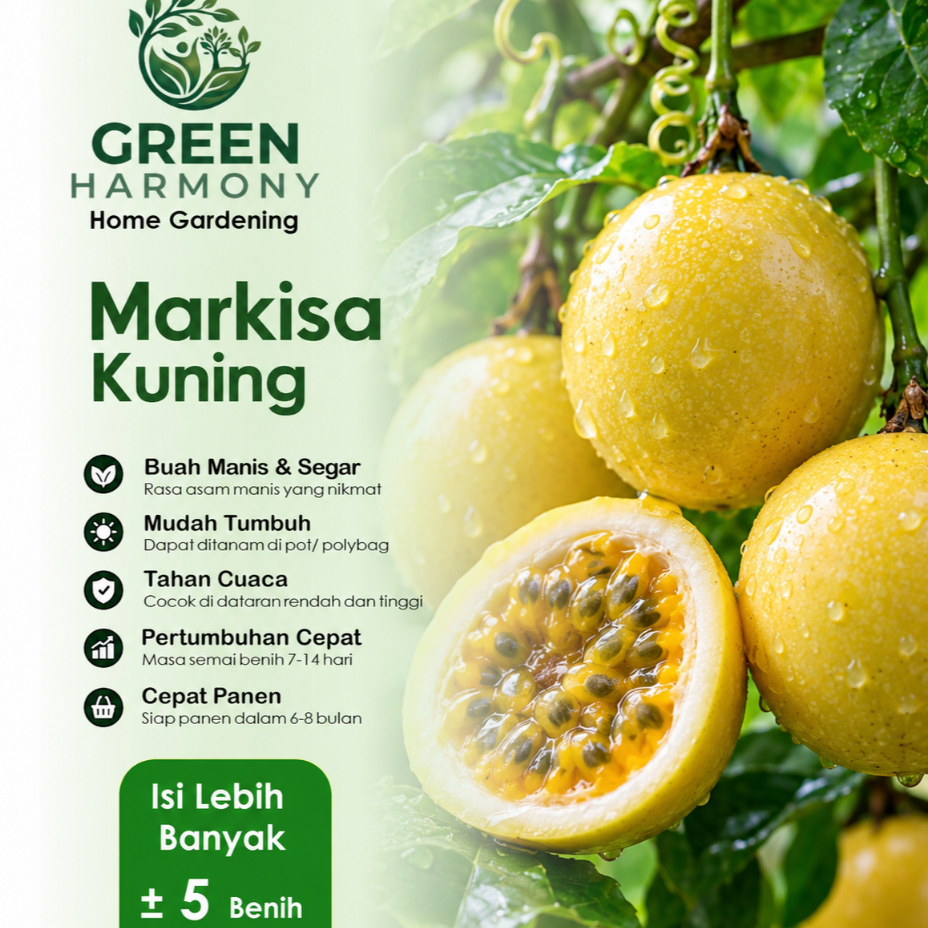 Benih Markisa Kuning Unggul – Bibit Tanaman Buah Markisa Manis