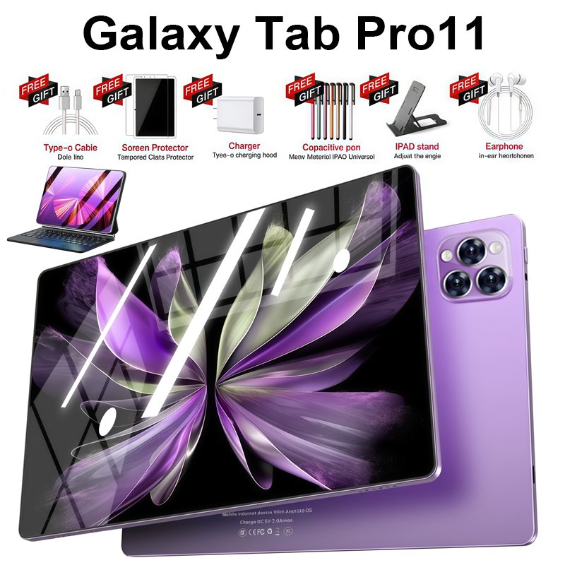 Tablet Galaxy Tab Pro11 Baru Android 13 5G 16GB 512GB 8800mAh 11.2 Inch 5 Warna z