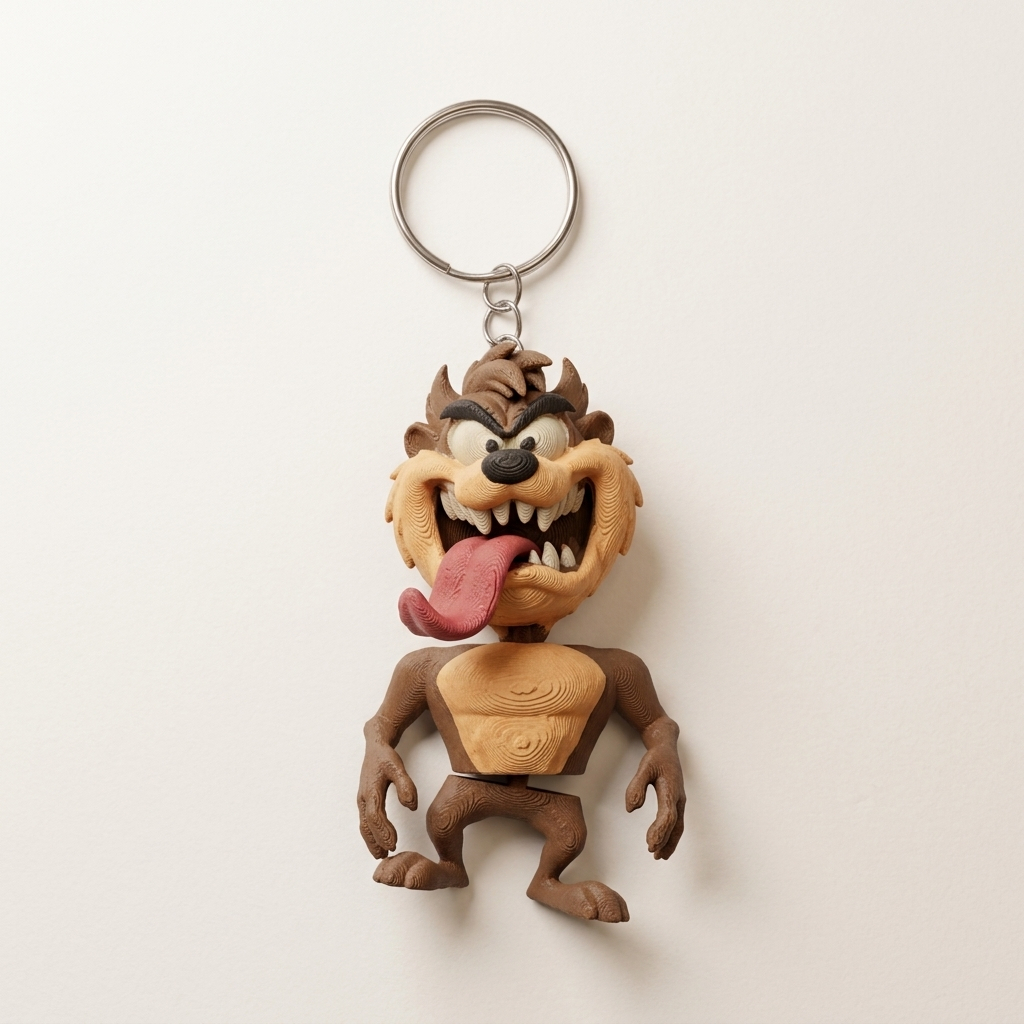 Gantungan Kunci Tas 3D Tazmania Looney Tunes - Keychain Resleting Ransel