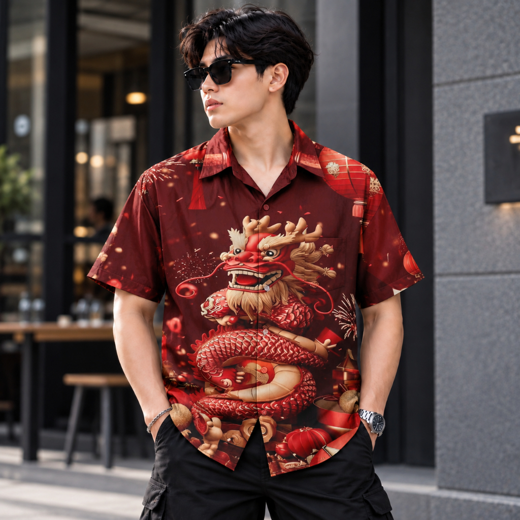Kemeja Pria - Dragon Imlek