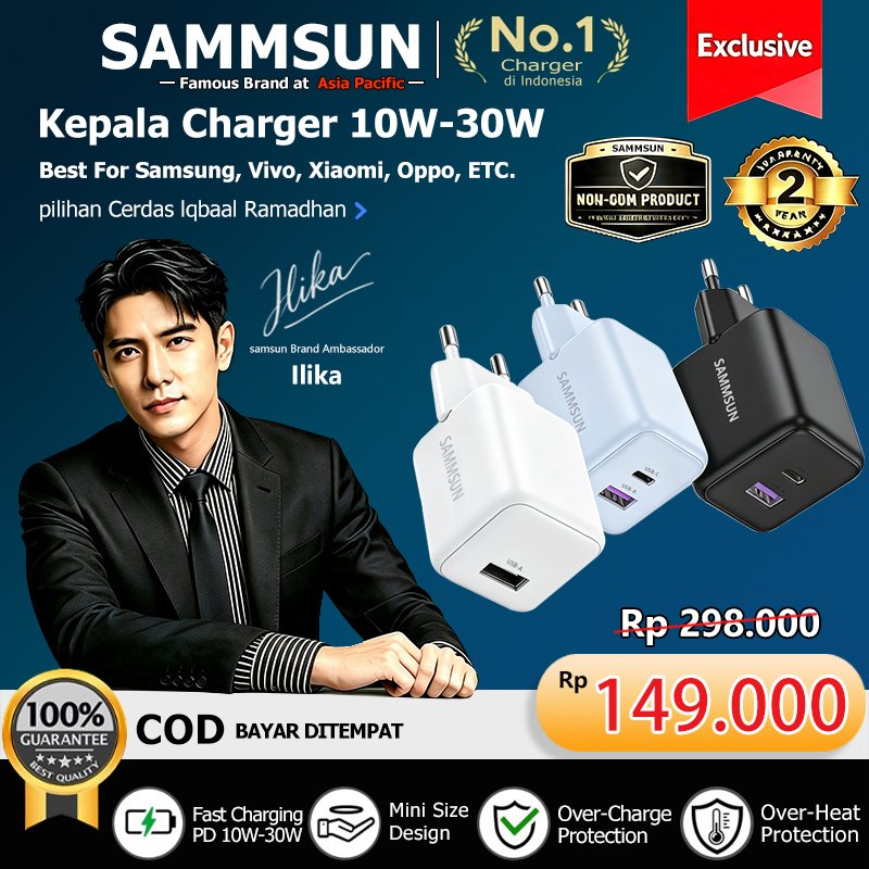 SAMMSUN Kepala Charger Android Samsung Vivo Xiaomi Oppo 10W 18W 22.5W