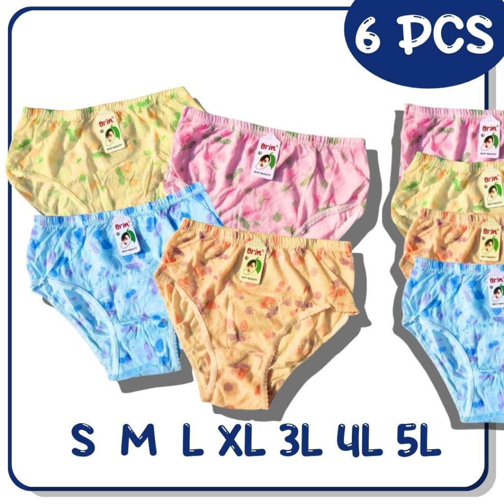 PAKET 6 PCS CD WANITA ORIN | CELANA DALAM WANITA  ORIN ANAK - DEWASA SIZE S - 5L  OEMAH DALEMAN99