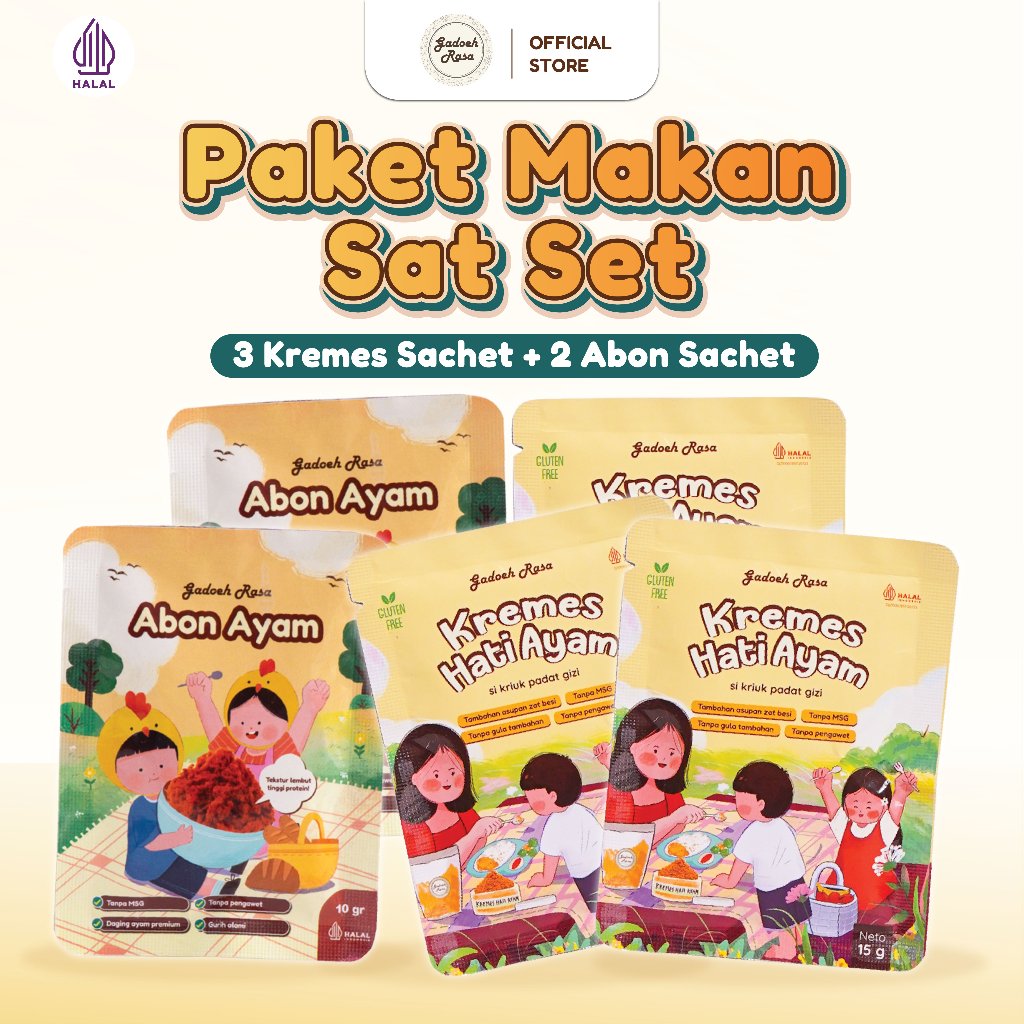 Gadoeh Rasa Makan Sat Set - Sachet Kremes 3 pcs + Sachet Abon 2 pcs