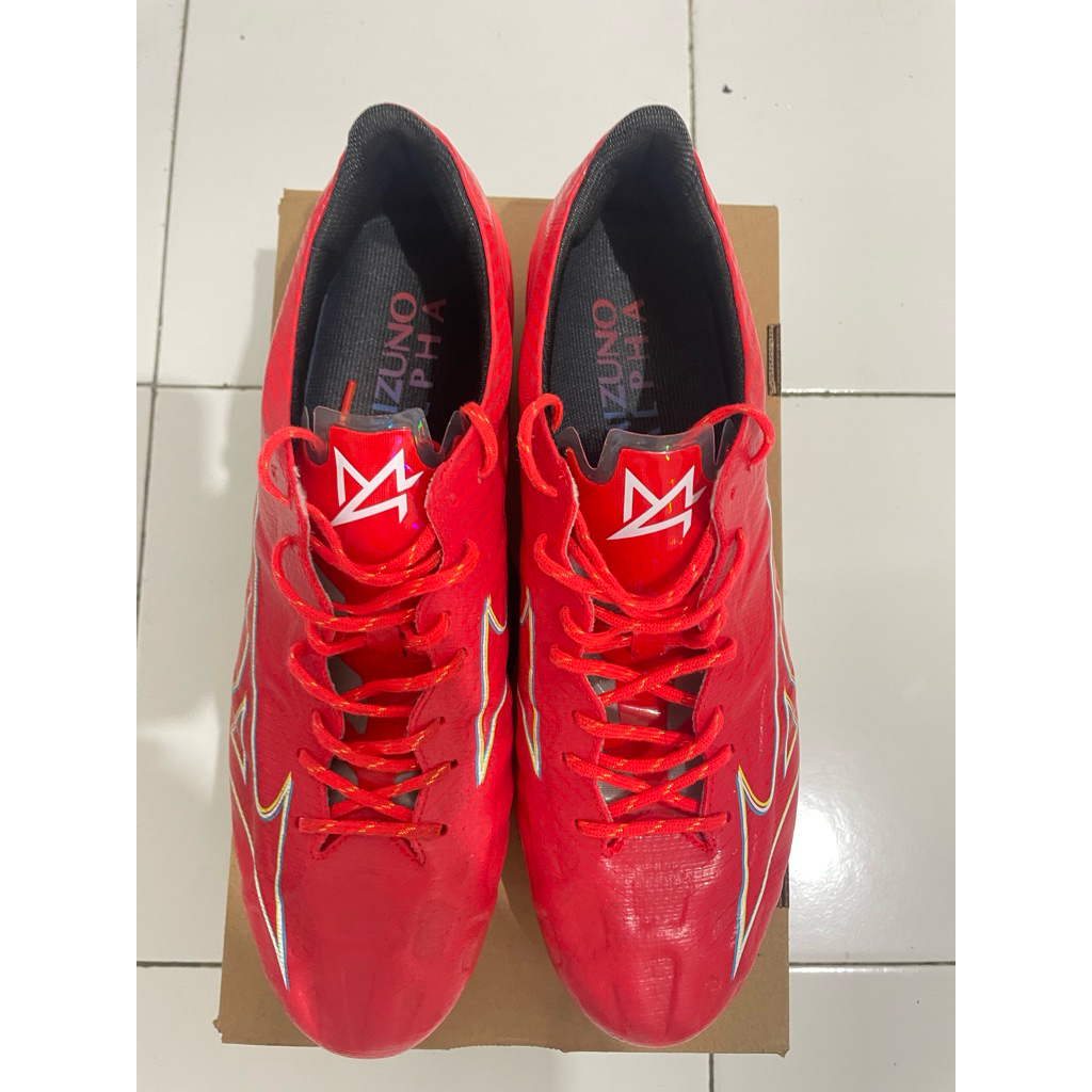 Preloved Bisa Nego Mizuno Alpha elite coral fiery / merah sepatu bola second/bekass