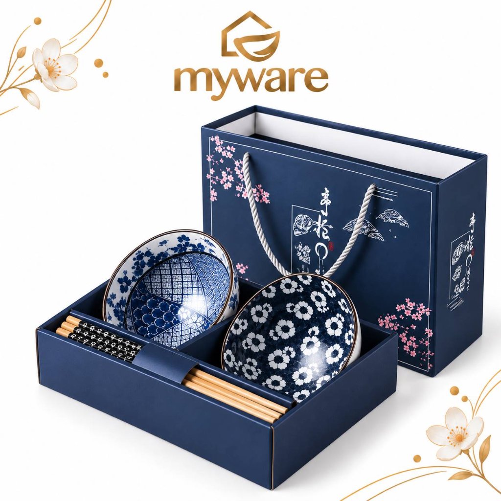 Myware Hampers GIFT Box  Mangkok Set Premium Peralatan Makan / Hampers Mangkuk Keramik Kotak Hadiah 