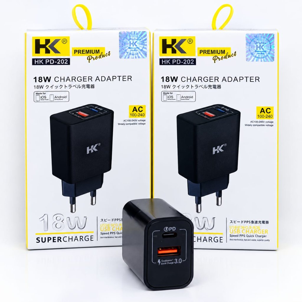 Adaptor Batok HK PD-202 18W ORIGINAL Fast Charging