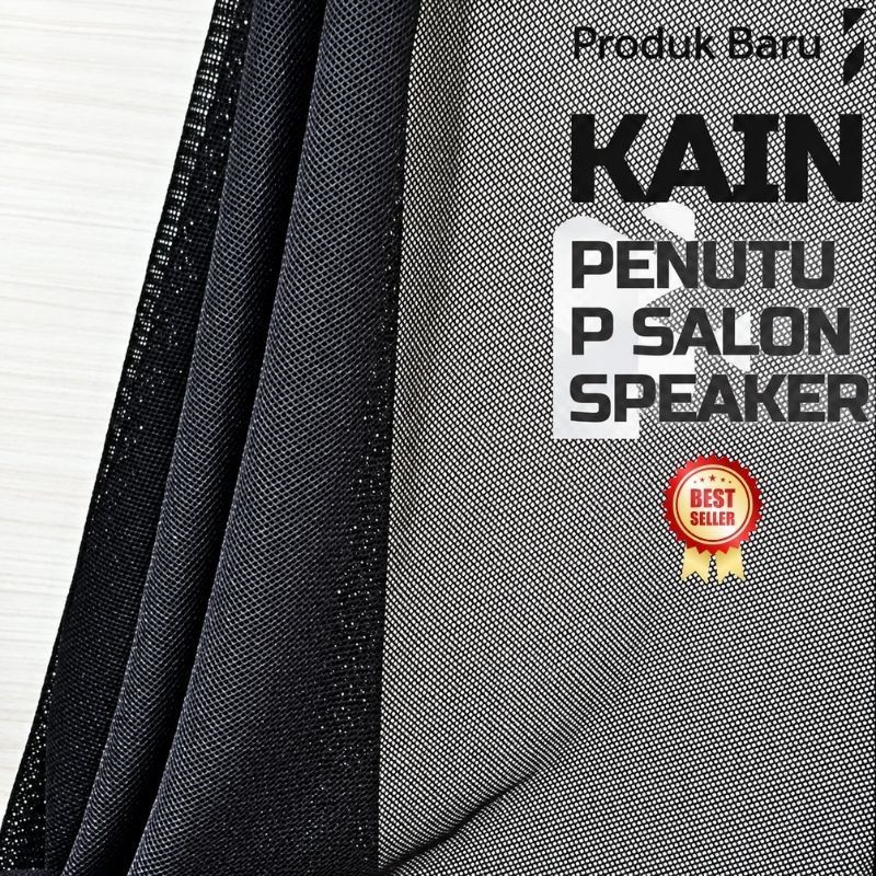 [ PENUTUP SPEAKER ] Kain Penutup Salon Speaker Hitam ukuran 160cm - Elastis, Hitam