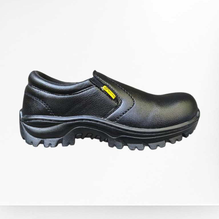 Bostrap Sepatu Safety Slip On 05 Ujung besi pria Dewasa untuk kerja kantoran proyek lapangan sol dij