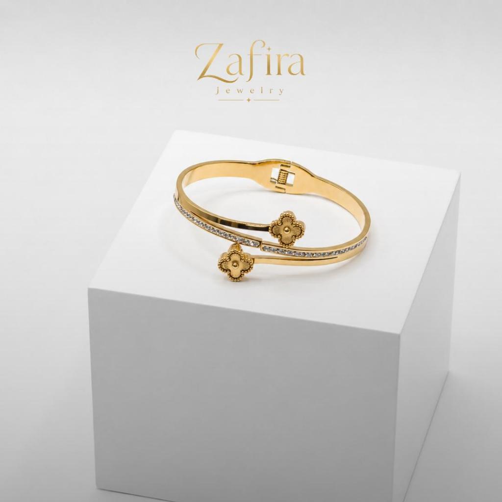 ZAFIRA - (BELI 1 GRATIS 1 ANTING) Ayesha Perhiasan Aksesoris Gelang Bangle Anti Karat | Gelang Tanga