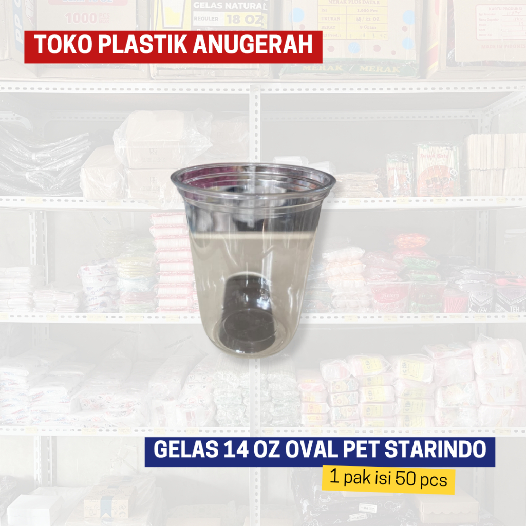 GELAS 14 OZ OVAL PET STARINDO