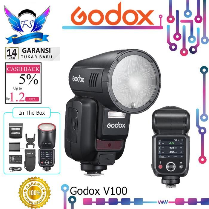 Godox V100 Round Head Flash V-100 Godox Flash Nikkor Godox V100 Round Head Flash V 100 Godox Nikon F