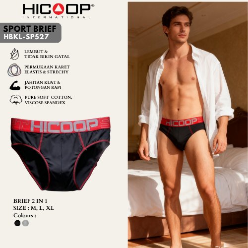 Celana Dalam Pria Hicoop 2 Pcs Brief Sport Comfortable Viscose Spandex HBKL-SP527