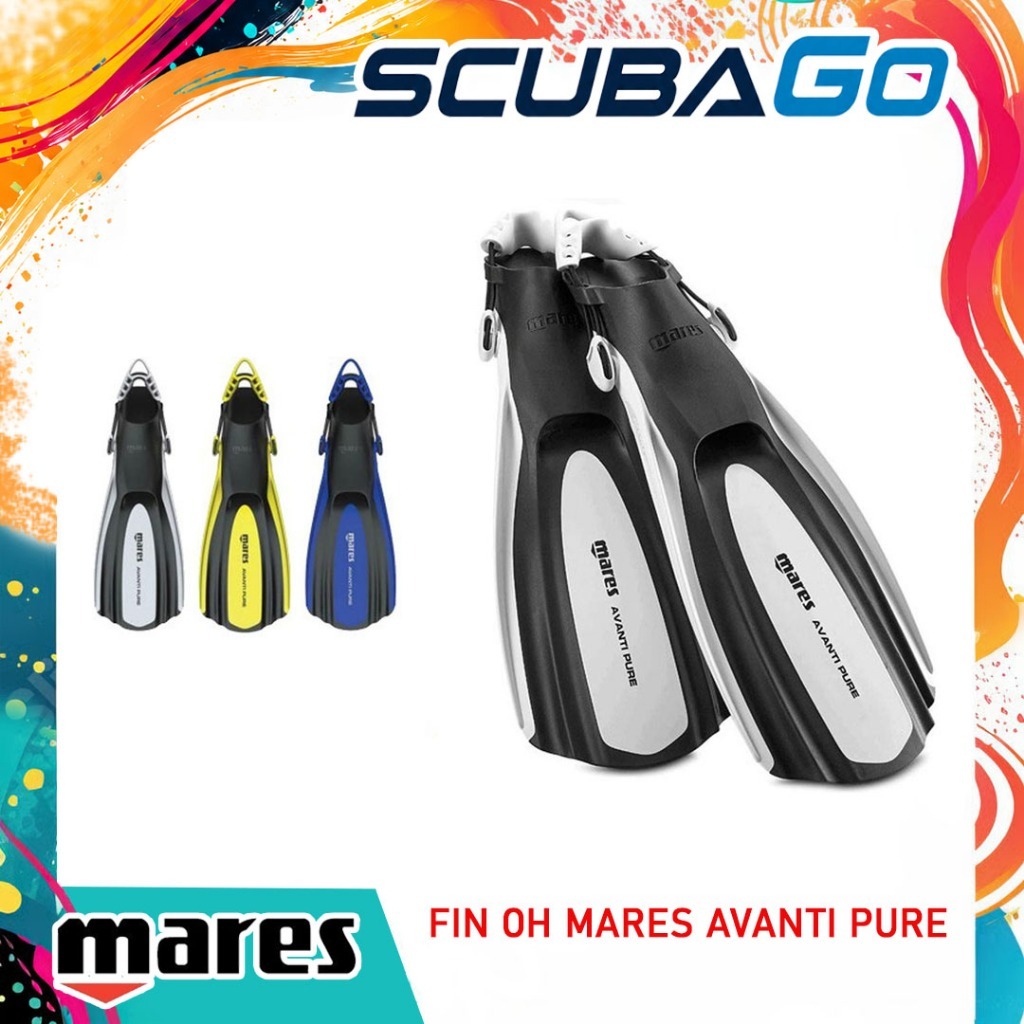 Fin Open Heel Mares Avanti Pure Fins Kaki Katak Sepatu Bebek Selam B-Fins Scuba Diving Snorkeling Se