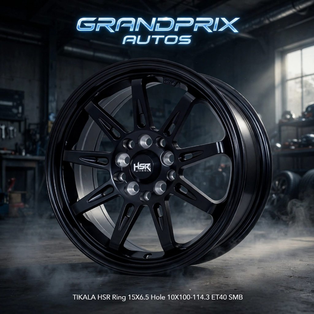 velk mobil modifikasi R15 HSR TIKALA, velg racing hitam glossy ring 15 5x100/114,3 lebar 6,5 et 42 e