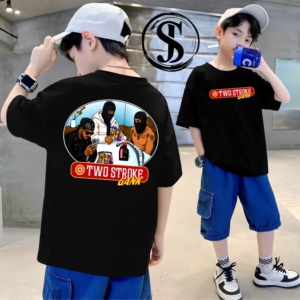 Kaos anak 2 Two Stroke gank - kaos Distro anak motif kata2 Two Stroke gank - Tshirt Pria Wanita