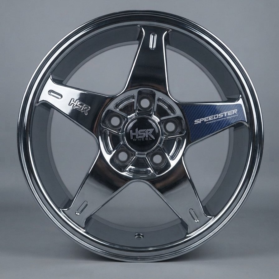 HSR WHEEL Velg Bintang Black Chrome Ring 16 PCD 5X114.3 HSR Original Speedster Cocok Innova Rush Ter