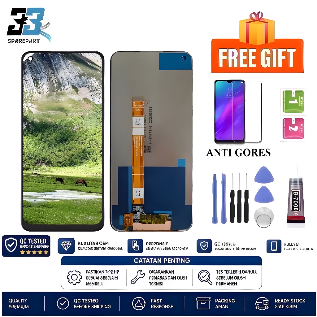 LCD TOUCHSCREEN REALME 7i / C17 / ONE PLUS NORD N100 ORI - LCD FULLSET