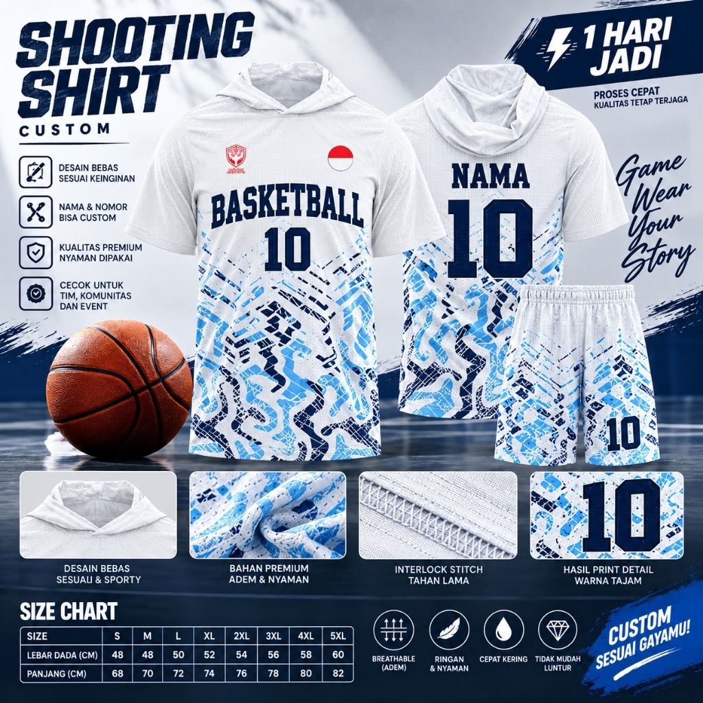 Jersey hoodie shooting shirt basket custom
