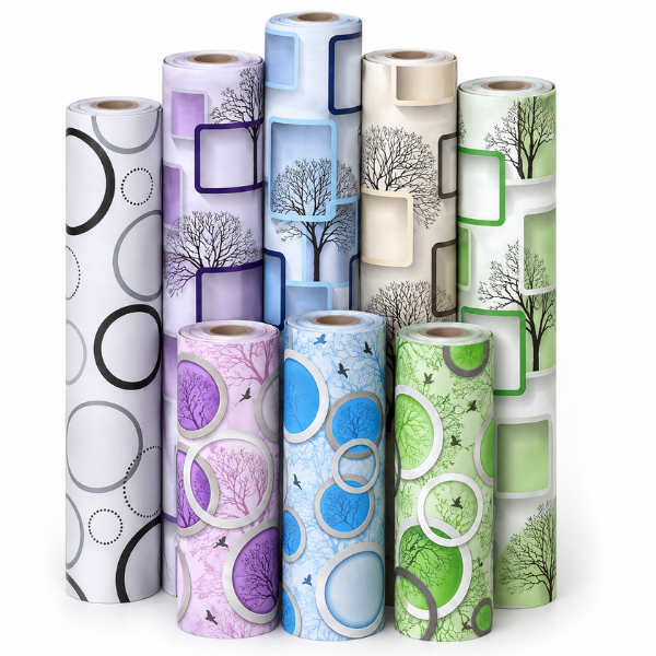 WALLPAPER STICKER DINDING MOTIF BULAT & KOTAK 3D PREMIUM BAHAN PVC WALLSTIKER DEKORASI RUMAH