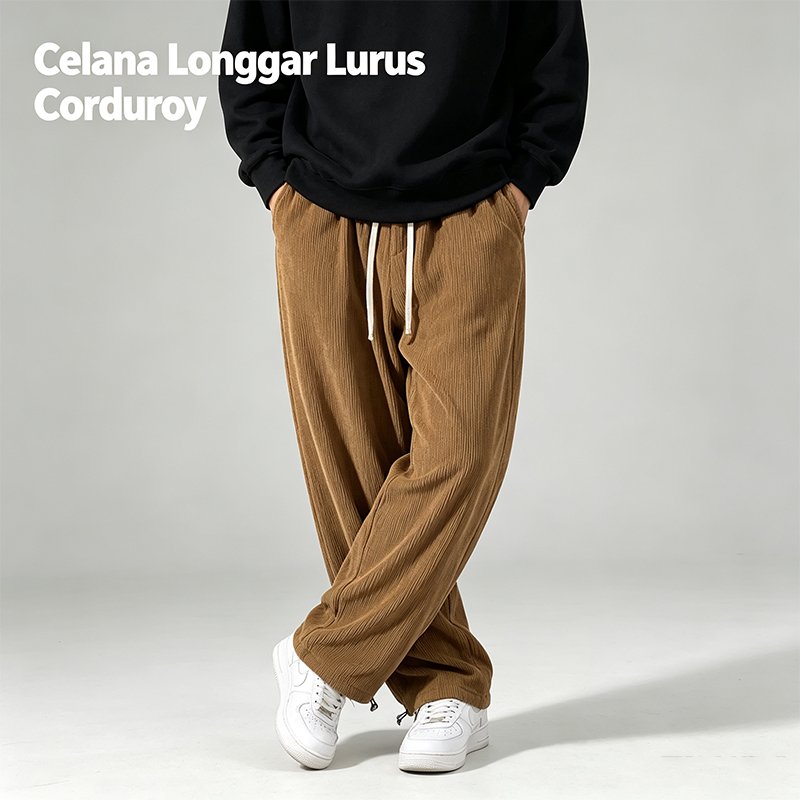 Celana kasual pria,celana korduroy pria,celana korean style pria,Celana katun pria,celana longgar pr