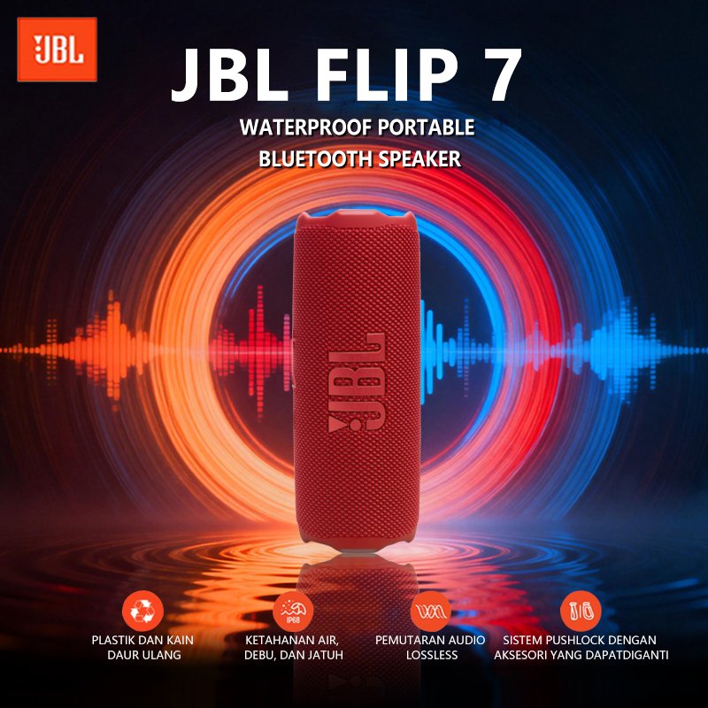 JBL Flip 7 Speaker Bluetooth Portabel IPX7 Tahan Air Tahan Jatuh JBL Pro Sound Super Bass Baterai Hi