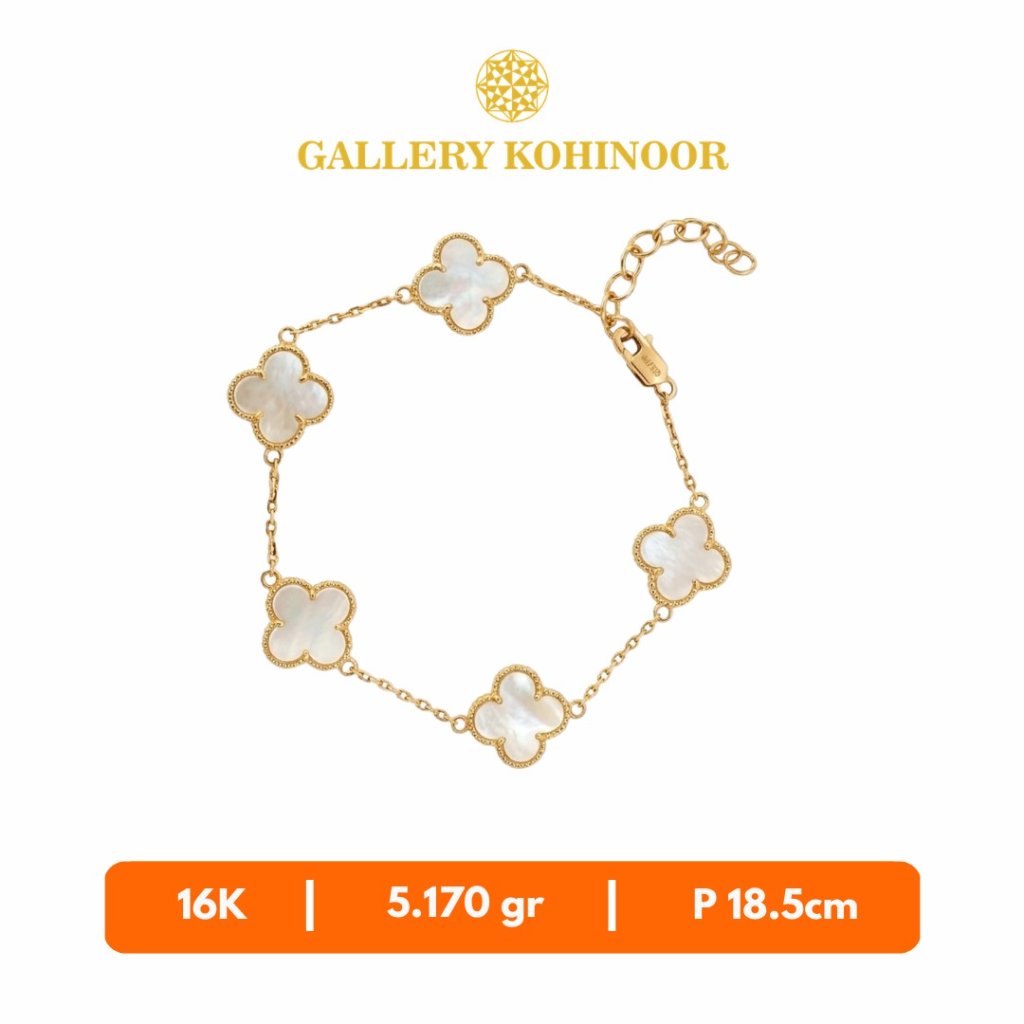 GELANG EMAS BUNGA MUTIARA PUTIH GALLERY KOHINOOR 5.17 gram 16K 16365