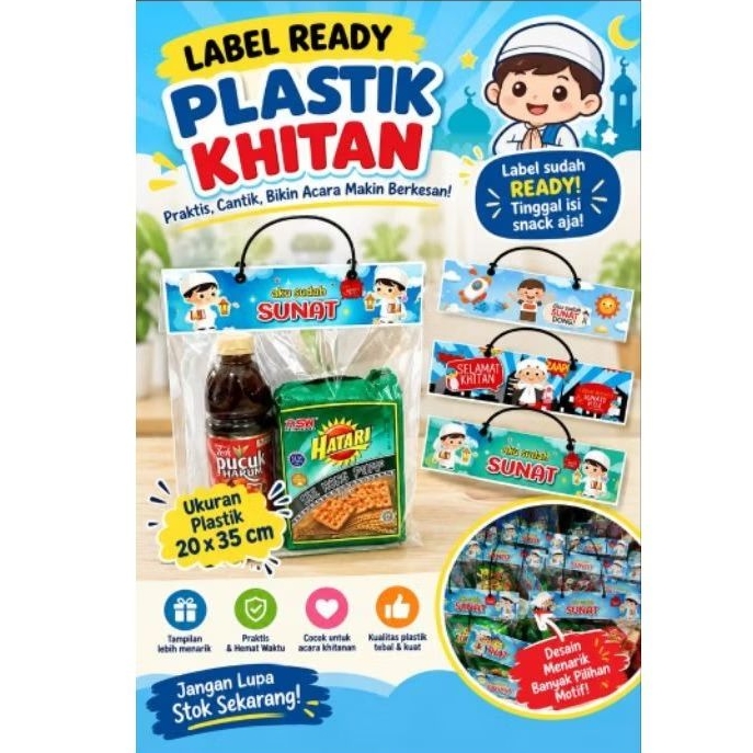 Tas plastik khitan / tas snack khitan / tas jajan sunatan /label khitan / label sunatan
