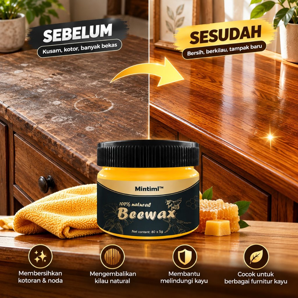 Beeswax Polish Kayu Pembersih Kotoran & Pengkilap Furnitur Kayu