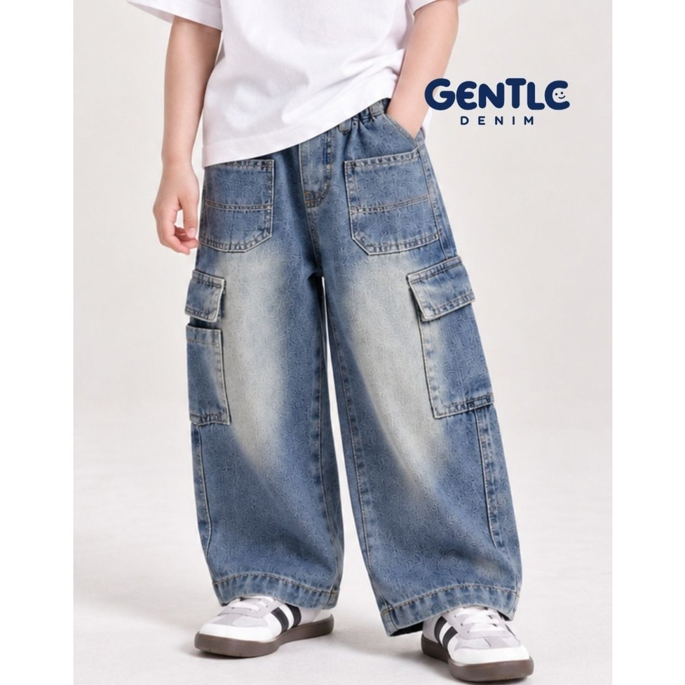 GentleDenim CELANA JEANS CARGO ANAK PREMIUM - CPAN0029 - Celana Panjang Anak Laki Laki Perempuan - C