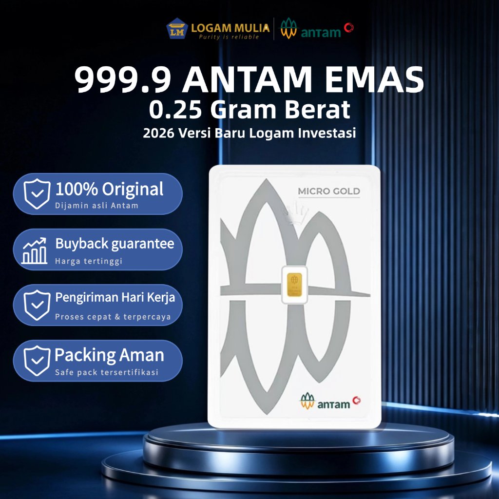 Emas Batangan Antam 0.25 Gram Certicard Logam Mulia LM Antam