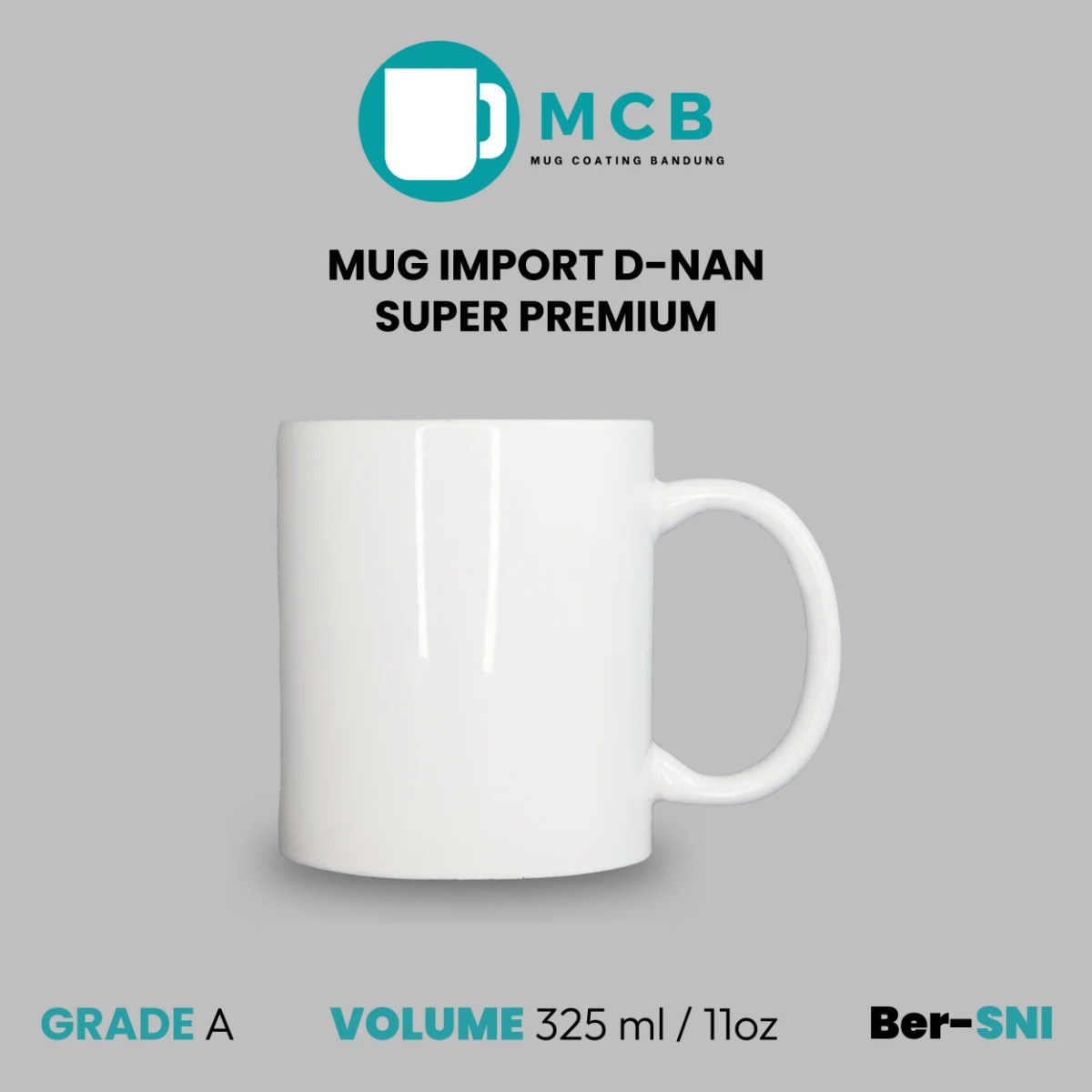 Mug Polos Coating Sublimasi D-NAN Super White Grosir Min 48 Pcs Bandung - KHUSUS INSTANT