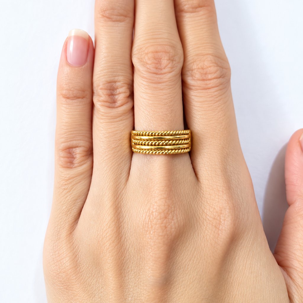 Cincin Dewasa Emas Muda Ukir Rantai 2 gram