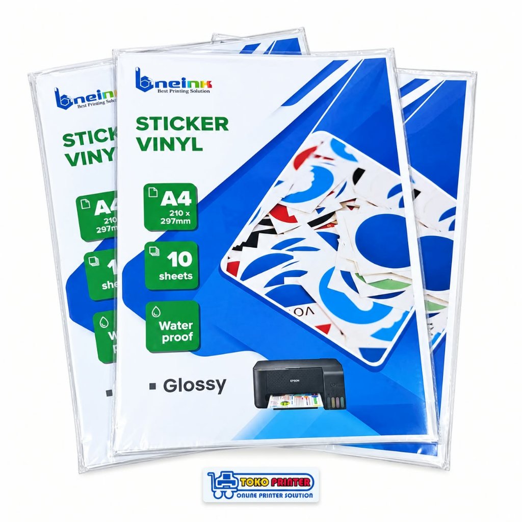 Sticker Vinyl Inkjet A4 Glossy Anti Air Waterproof – Kertas Stiker Vinyl Glossy Tahan Air