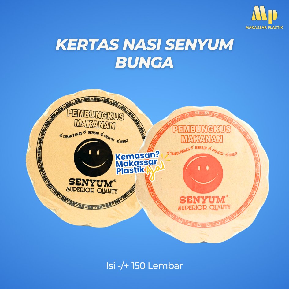 Kertas Nasi Senyum Bunga Hitam / Kertas Nasi Senyum Bunga Orange / Kertas Nasi Bulat