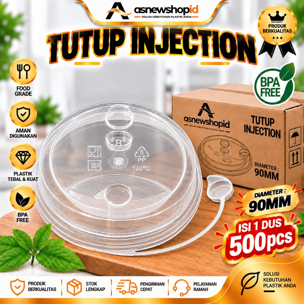 Asnewshop | LID CUP INJECTION ISI 500pcs / DUS UNTUK CUP 12 - 24oz KHUSUS CUP INJECTION