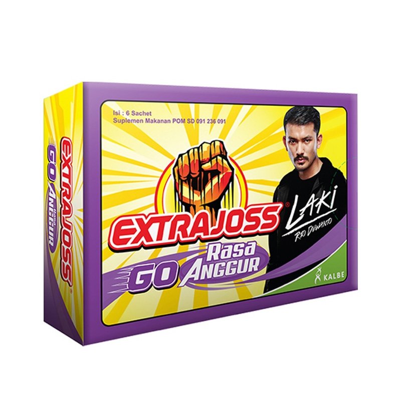 EXTRA JOSS LAKI go rasa anggur - EXTRA JOSS laki anggur 1 box isi 6 sachet