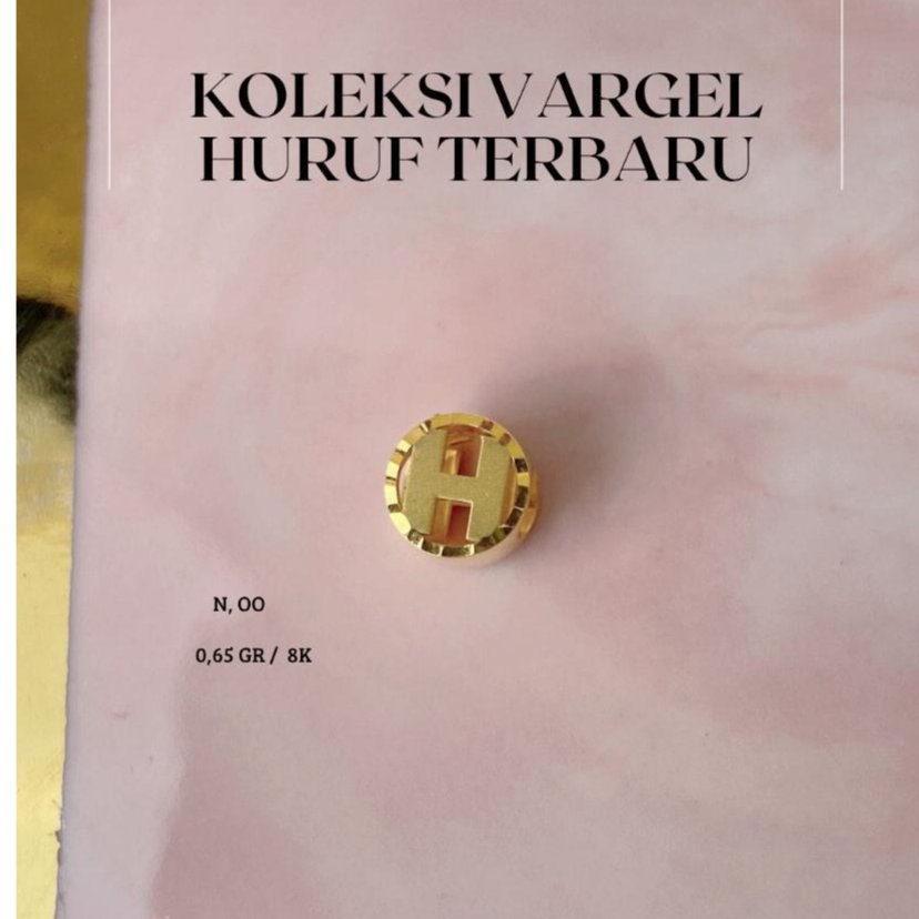 Variasi Gelang Emas Huruf H Bulat Polos 8K (Complete Mulia)