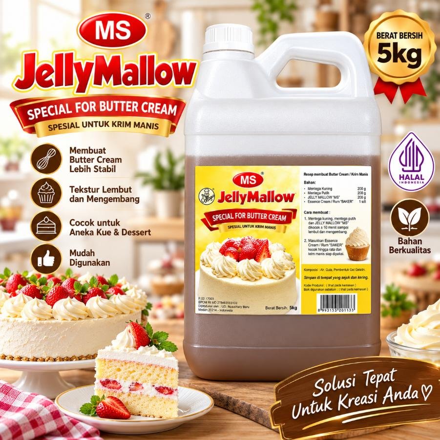 bahan kue butter cream / krem manis / mentega manis / menghias cake ultah / Jelly Mallow - MS Baker 