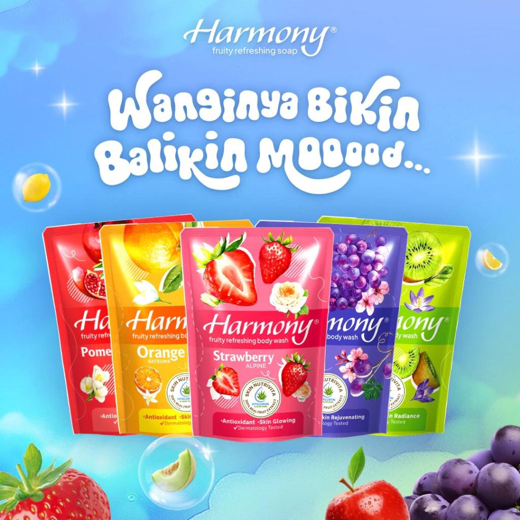 Harmony Sabun Mandi Cair 400Ml - Aroma Buah Segar