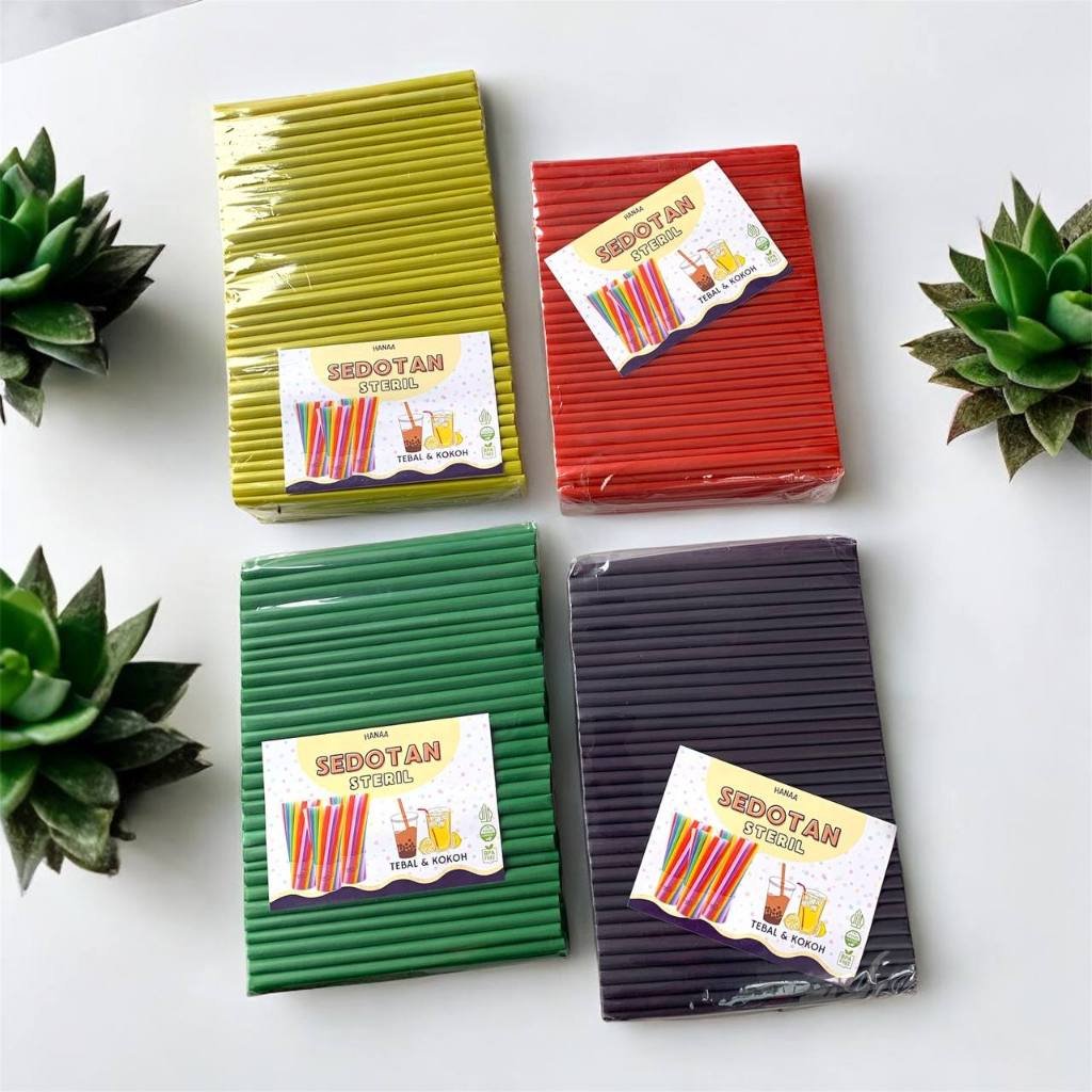 Sedotan Pop Ice Plastik Warna/Sedotan Es Kemasan 1 KG