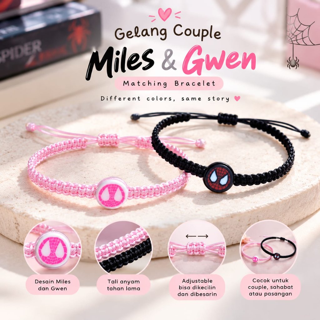 Gelang Couple Spiderman Gelang Couple Gelang Magnet Gelang Spiderman