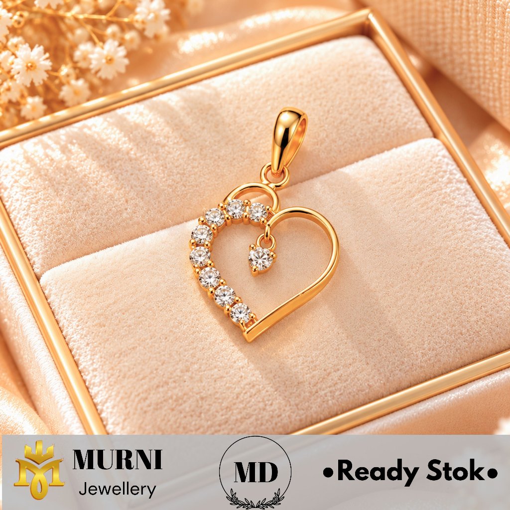 Perhiasan Liontin Love Cor Mata Emas Muda Asli -Toko Emas Murni