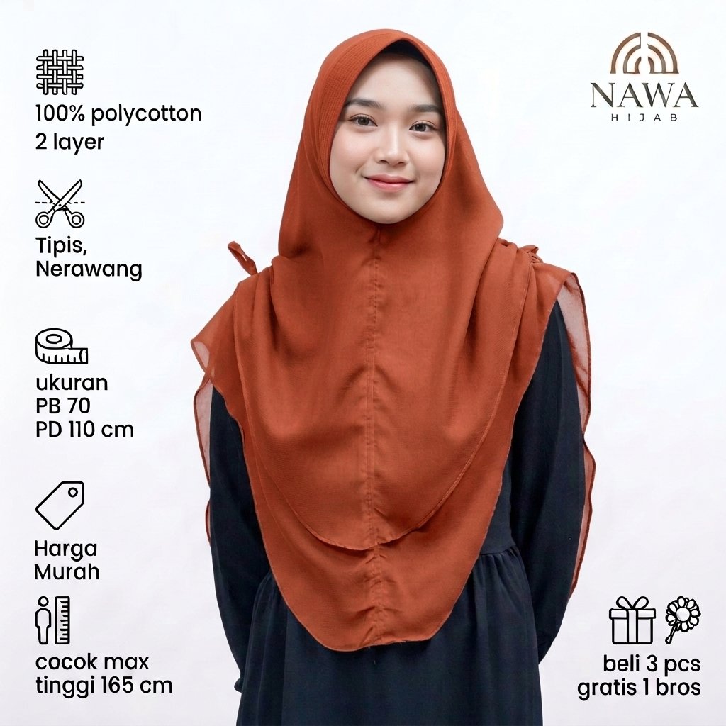 KHIMAR ANANDA SERUTALI HIJAB JILBAB INSTAN MAT POLYCOTTON KERUDUNG SIMPLE 2 LAYER  MODEL WANITA MUSL