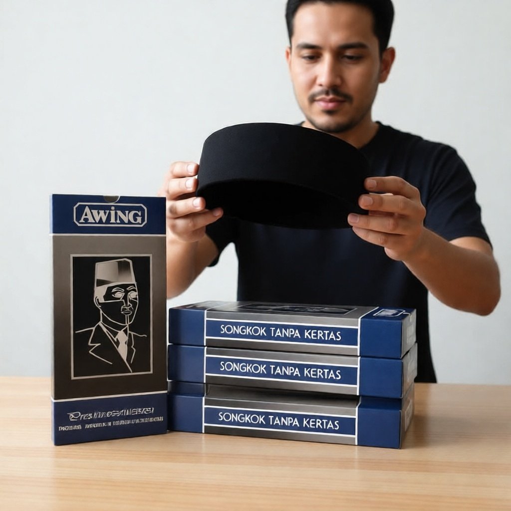 Songkok Awing Hitam AC Kopiah Peci Awing Original