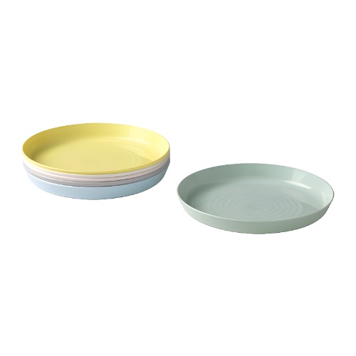 Piring Plastik IKEA Isi 6 Warna Pastel | Sendok IKEA | Kalas Piring Makan Bayi Serbaguna Tahan Bentu